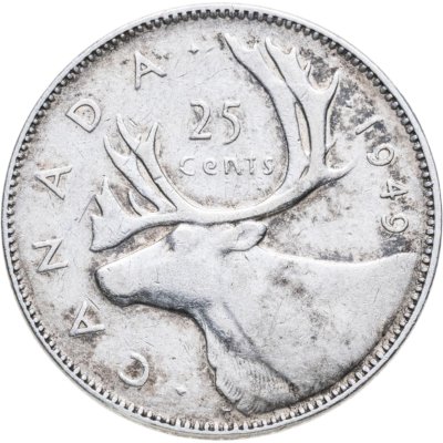 купить Канада 25 центов (cents) 1949