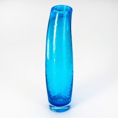 купить Ваза купоросного оттенка, декорированная пузырьками в массе (техника "бульгазе"), цветное стекло, Западная Европа, 1970-1990 гг.