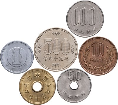 купить Япония набор 6 монет 1991 - 2024 Период Акихито (Хэйсэй) (6 штук)