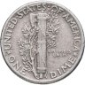Купить США 10 центов (дайм, one dime) 1945  Mercury Dime (дайм «Меркурий») без обозначения монетного двора