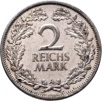 купить Германия 2 рейхсмарки (reichsmark) 1926, знак монетного двора "A" — Берлин