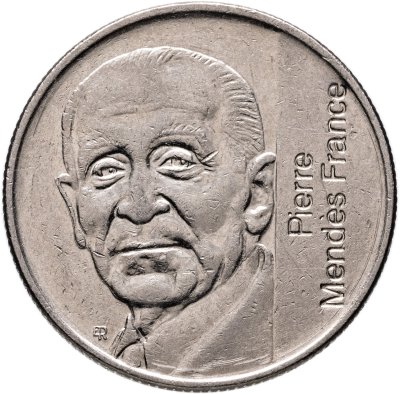 купить Франция 5 франков 1992 "10 лет со дня смерти Пьера Мендеса-Франса"