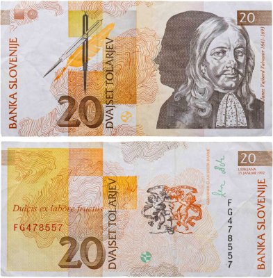 купить Словения 20 толларов 1992