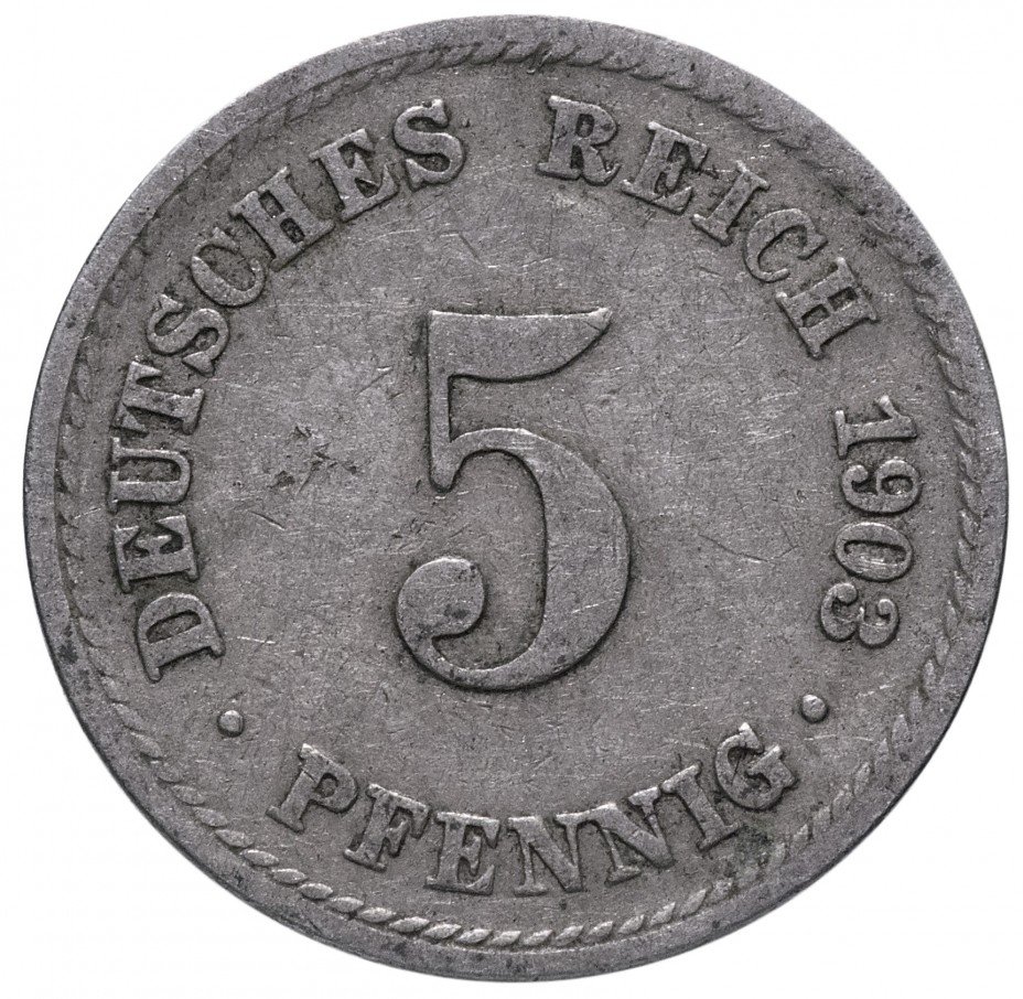 купить Германия 5 рейх пфеннигов 1903 "A"