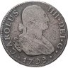 Купить Испания 2 реала 1799 Король Карл IV, знак монетного двора "S" - Севилья