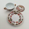 Купить Солонка в виде супницы (миниатюрная) с изображением цветов,  "Porcelain Art" (PA), фарфор, деколь,золочение, Европа, 1970-2000 гг.
