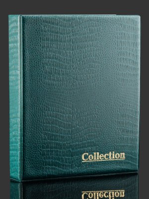 купить Альбом с 10 листами OPTIMA для коллекционирования монет и банкнот "Collection" (вмещает 150 монет и 15 банкнот), зеленый