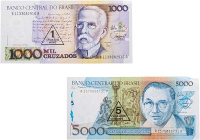 купить Бразилия набор из 2 банкнот 1000 и 5000 крузадо 1988