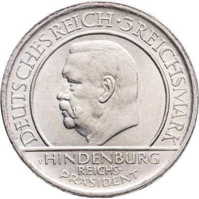 купить Германия 3 рейхсмарки (reichsmark) 1929 A "10 лет Веймарской конституции / Клятва / Гинденбург"