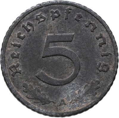 купить Германия (Третий рейх) 5 рейхспфеннигов (reichspfennig) 1941, знак монетного двора: "A" - Берлин