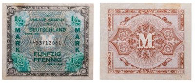 купить Германия 1/2 марок 1944
