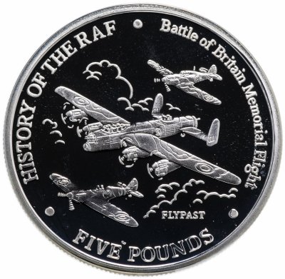 купить Гибралтар 5 фунтов 2007 "История Британских ВВС. Мемориальный полет «Битва за Британию»"