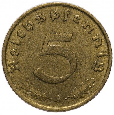 Купить Германия (Третий Рейх) 5 рейх пфеннигов 1938 "А"