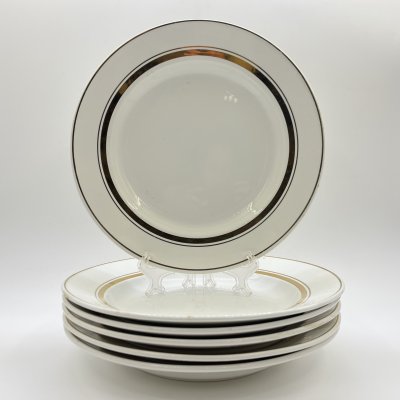 купить Набор из 6-ти обеденных тарелок (в подборе), фаянс, золочение, Конаковский фаянсовый завод им. М.И. Калинина (ЗиК Конаково), Россия, 2007 г.