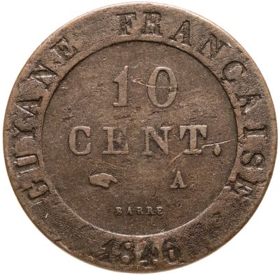 купить Французская Гвиана 10 сантимов 1846