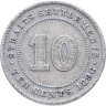 Купить Стрейтс Сетлментс 10 центов (cents) 1896