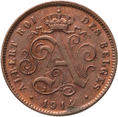 купить Бельгия 2 сантима (centimes) 1914 Надпись на французском - 'ALBERT ROI DES BELGES'