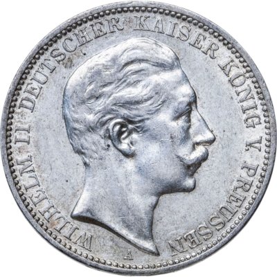 купить Германская Империя, Пруссия 3 марки (mark) 1909 с портретом Вильгельма II
