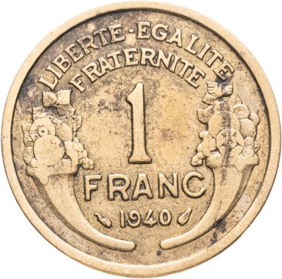 купить Франция 1 франк (franc) 1940