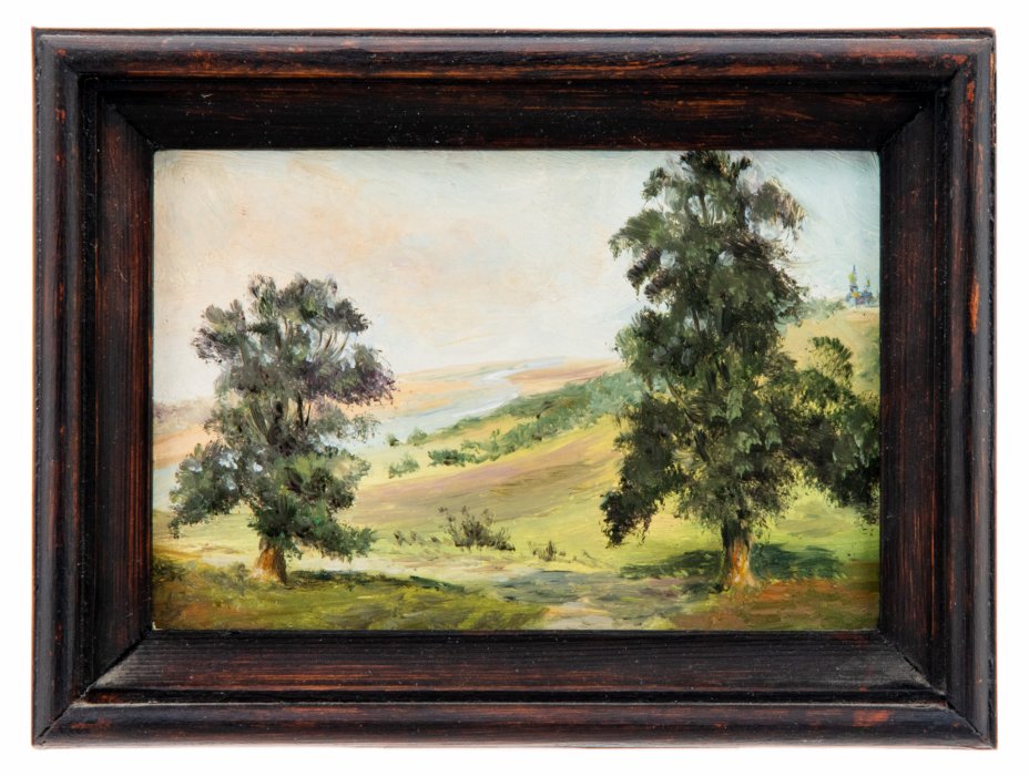 Этюд пейзажа, оргалит, масло, художник А. Капустин, Москва, Россия ...