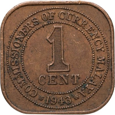 купить Малайя 1 цент (cent) 1943