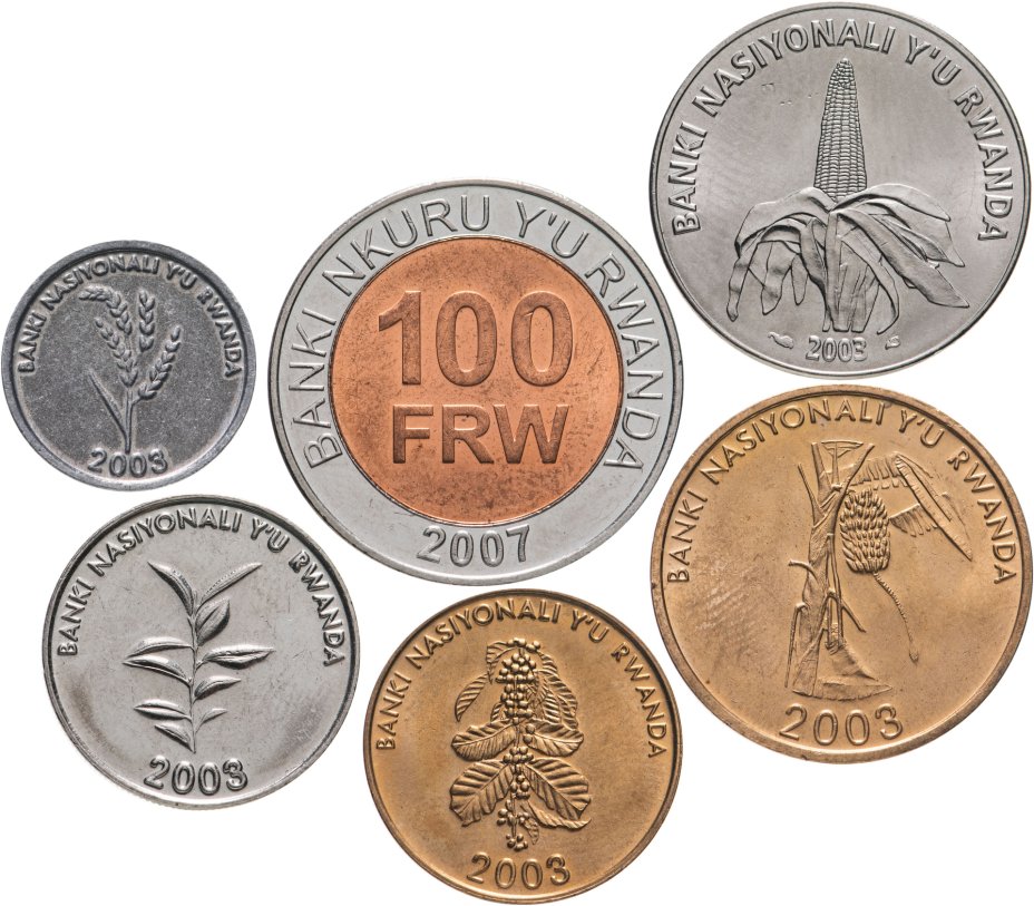 купить Руанда набор монет 2003-2007 (6 штук)