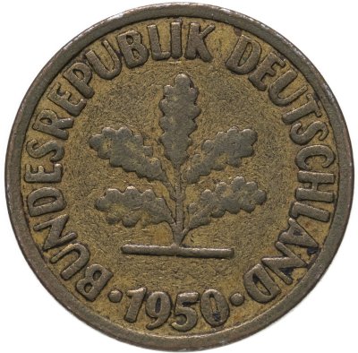 купить Германия (ФРГ) 10 пфеннигов (pfennig) 1950 J