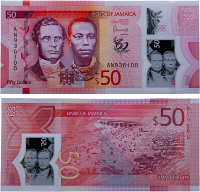 купить Ямайка 50 долларов 2022 год. Р-W96. юбилейная 60 лет независимости. Полимер.