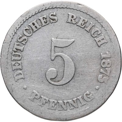 купить Германия 5 пфеннигов (pfennig) 1875 D знак монетного двора: "D" - Мюнхен