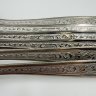 Купить Набор из 6-ти столовых ложек с флоральным декором, нержавеющая сталь, Металлургический завод «Электросталь», СССР, 1970-1990 гг.