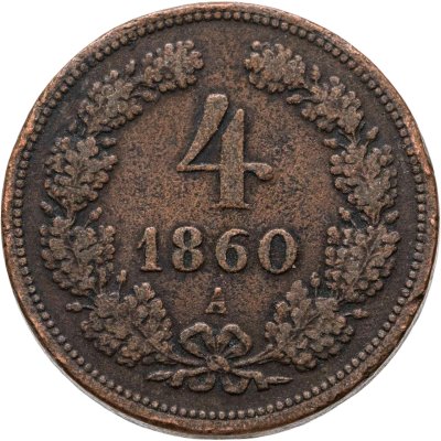 купить Австрия 4 крейцера 1860, знак монетного двора "A" - Вена