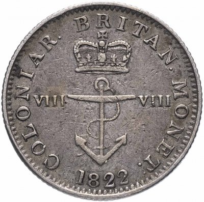 Купить Британская Вест-Индия 1/8 доллара 1822