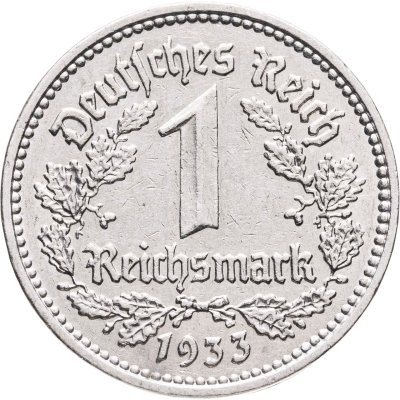 купить Германия, Третий Рейх 1 рейхсмарка 1933, знак монетного двора: "E"