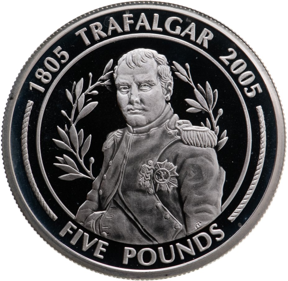 купить Гибралтар 5 фунтов (pounds) 2005 "200 лет Трафальгарской битве" Наполеон Бонапарт