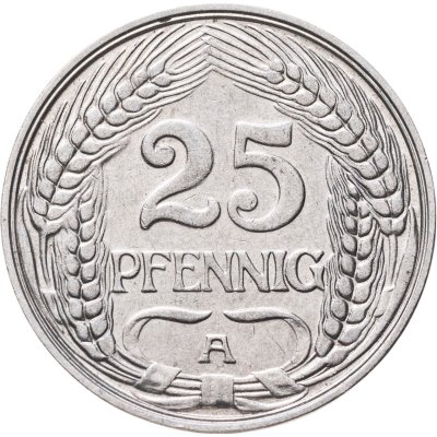 купить Германия 25 пфеннигов (pfennig) 1909 А
