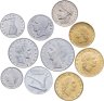 Купить Италия набор из 10 монет 20 чентезимо и 5, 10, 20, 50, 100, 200 лир 1941-1994