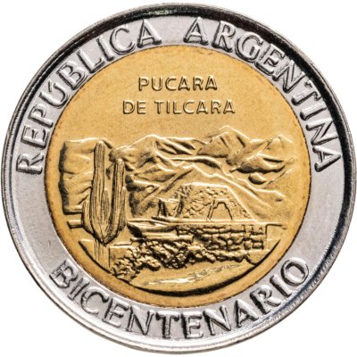 купить Аргентина 1 песо (peso) 2010 200 лет Аргентине - развалины крепости Пукара около г. Тилькара