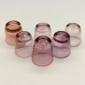 Купить Набор стопок розового оттенка на 6 персон (в подборе), цветное стекло, золочение, СССР, 1970-1990 гг.