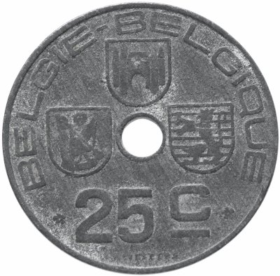 купить Бельгия 25 сантимов (centimes) 1946