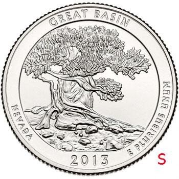 купить США 25 центов (квотер) 2013 S — Национальный парк Грейт-Бейсин