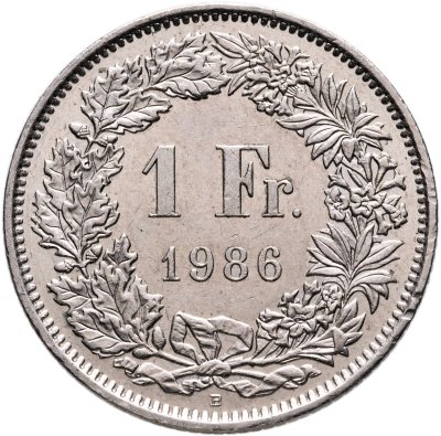 купить Швейцария 1 франк (franc) 1986