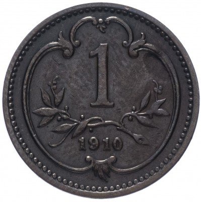 Купить Австро-Венгрия 1 геллер 1910, монета для Австрии