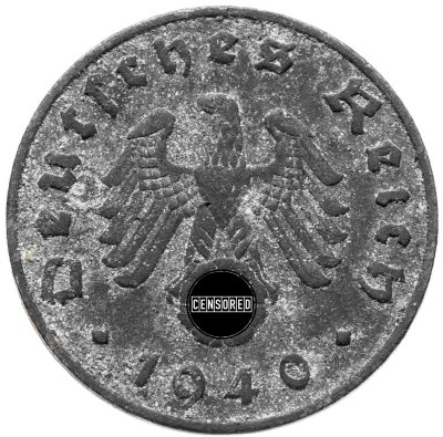 купить Германия (Третий рейх) 5 рейхспфеннигов (reichspfennig) 1940, знак монетного двора: "F"