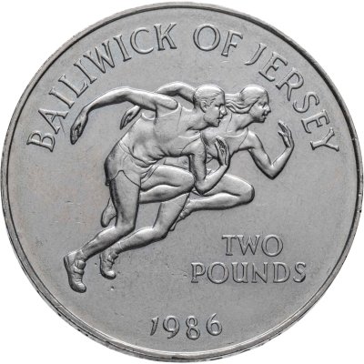 купить Джерси 2 фунта (pounds) 1986 "XIII Игры Содружества. Бег"