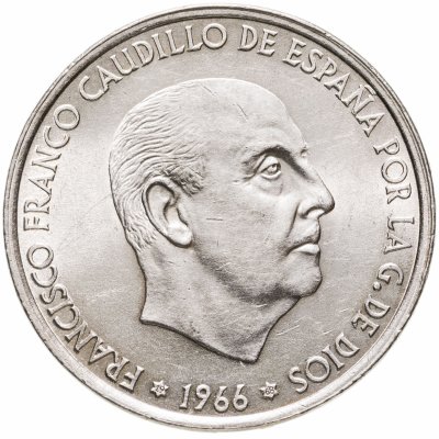 купить Испания 100 песет (pesetas) 1966 ("68" внутри звезды)