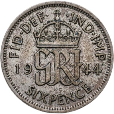 Купить Великобритания 6 пенсов (pence) 1944