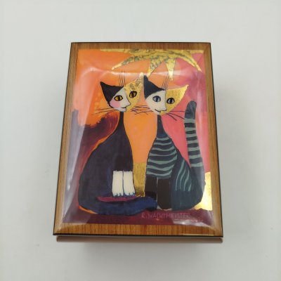 купить Шкатулка музыкальная с изображением картины "Together", автор Rosina Wachtmeister, фирма "Ercolano", дерево, печать, лак, металл, Италия, 2010-2025 гг.