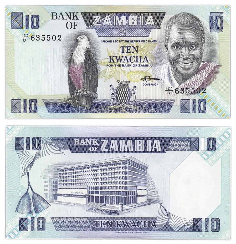 купить Замбия 10 квача 1980-1988 (Pick 26e)
