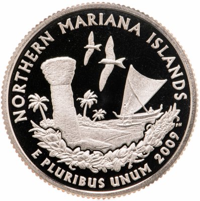 купить США 25 центов (квотер, 1/4 доллара, quarter dollar) 2009 S Квотер Северных Марианских островов знак монетного двора: "S" - Сан-Франциско