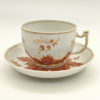 купить Чайная пара "Барбарис", автор Е.П. Смирнов, фарфор, роспись, золочение, Дмитровский фарфоровый завод (ДФЗ Вербилки), СССР, 1965-1991 гг.